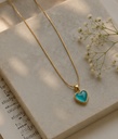 Azure Heart Pendant Necklace –Anti Tarnish