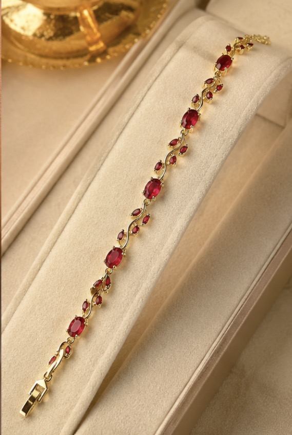 Tulip bracelet - Cherry Red