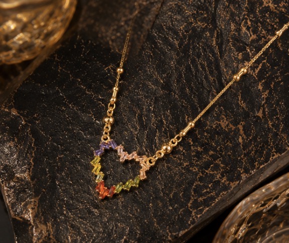 Rainbow Heart Necklace