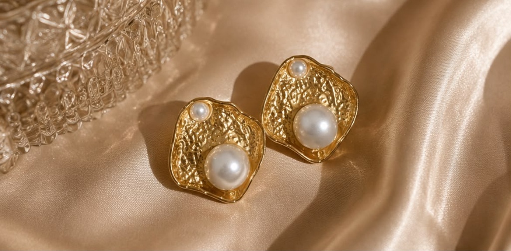 Pearl & Gold Earrings