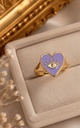 Lavender Evil Eye Heart Ring