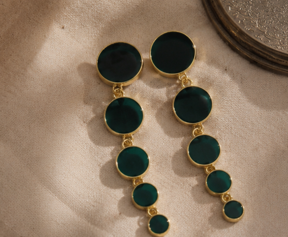 Earrings-Emerald danglers